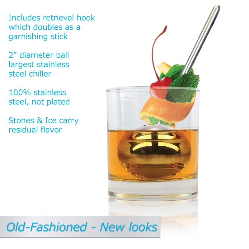 TILT Soireehome Tilt Twin Beverage Chilling Balls, Whiskey Stone Spheres - Set of Two with Garnishing Sticks & Stands, Perfect for Wine, Whiskey and Cocktail Drinks. Ice Cold Food & Drinks Without a Mess - Image 3